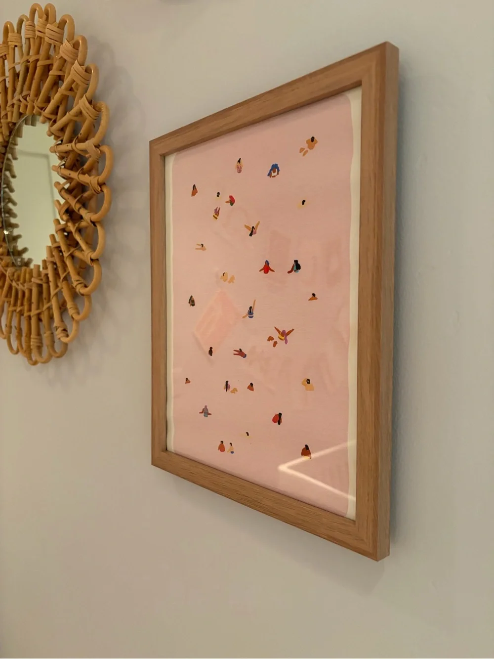 “pink” Helo Birdie whimsical summer pool print: 9”x11”